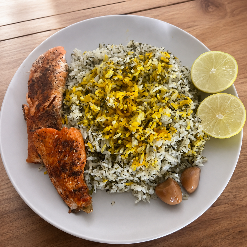 Sabzi Polo ba Mahi — سبزی پلو با ماهی